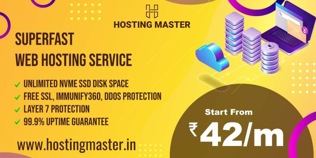 Cheapest Web Hosting 30 Rupees Per Month, Shared Hosting NVMe SSD Storage With Hosting Master